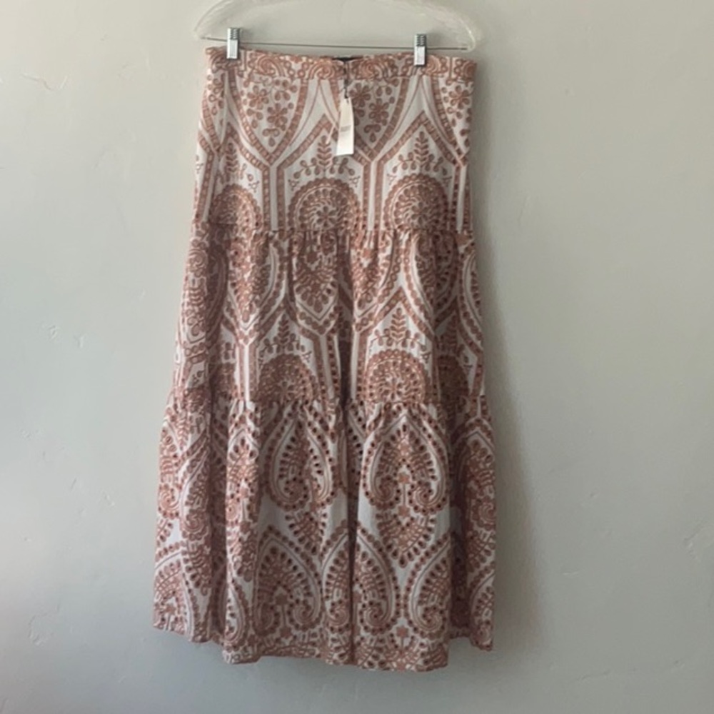 Bardot Pink Maxi Tiered A-line Skirt